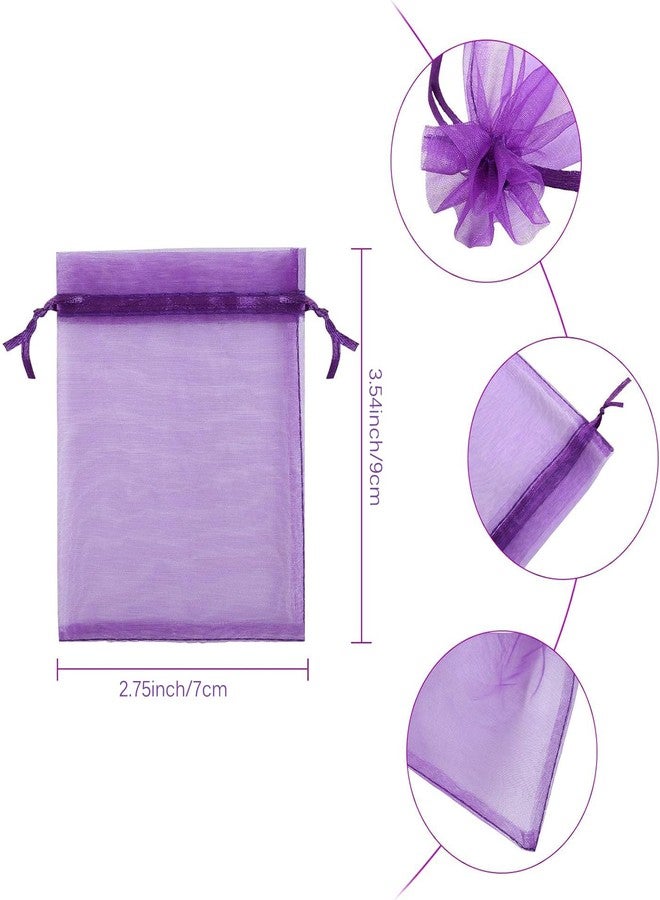 FACATH 2x3 Inch Organza Bags Purple Small Gift Bag Small Jewelry Pouches Sheer, Elegant & Versatile for Gifts, Jewelry & Storage - Image 2